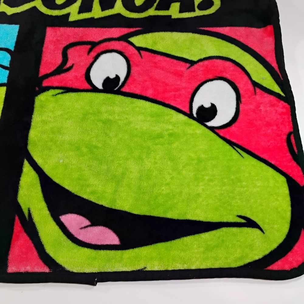 Vintage Nickelodeon Teenage Mutant Ninja Turtle Soft Throw Blanket Cowabunga - Picture 4 of 10